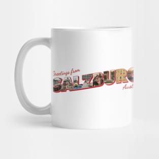 Greetings from Salzburg in Austria Vintage style retro souvenir Mug